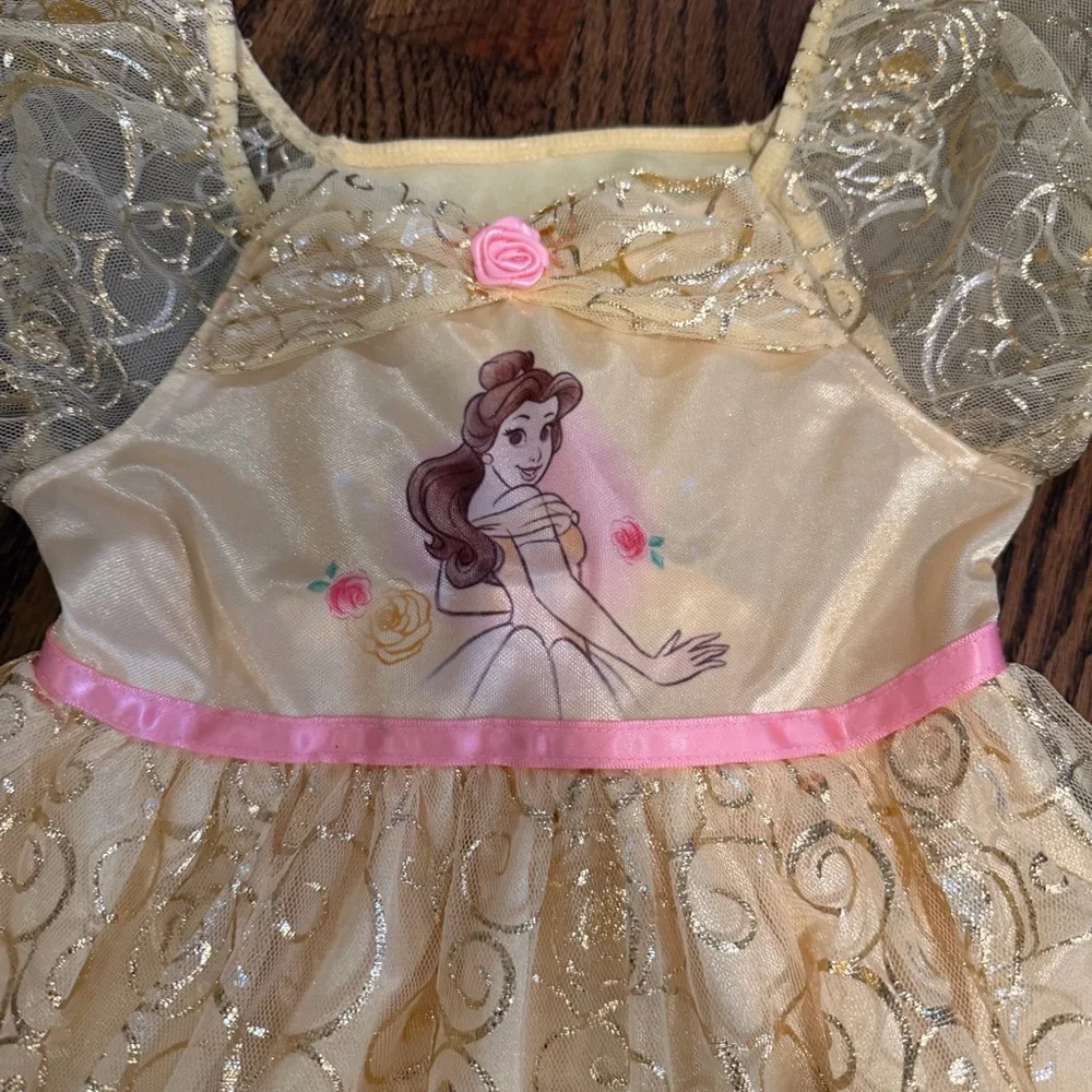 Yellow Princess night gown 3t with Pink Accents - Picture 2 of 6